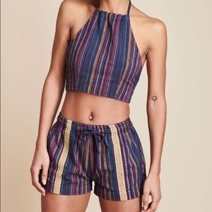Shorts and backless halter top set